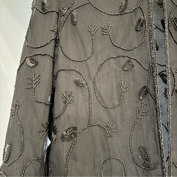 Vintage JMD New York 100% Silk Black Beaded Long Sleeve Cardigan Luxury Elegant - Picture 4 of 12